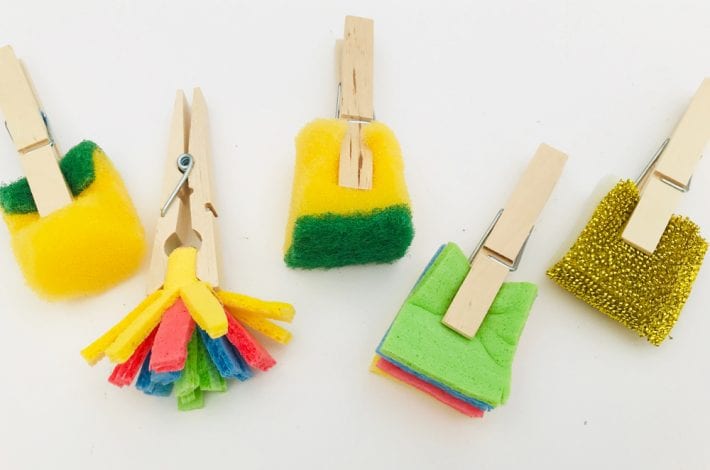 Sponge paint brush - make your own diy sponge paint brush and enjoy getting creative with kids