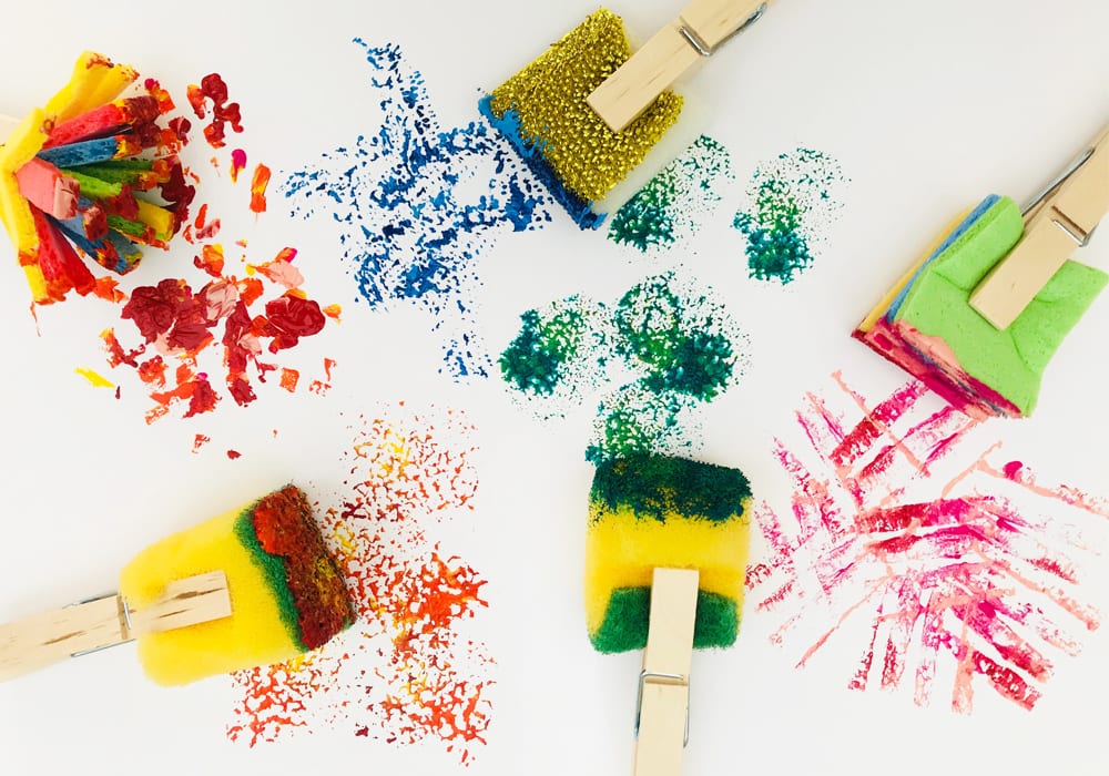 Paint Tools for Kids 48Pcs Assorted Size Round Sponges Brush Set Pistha Sponge Painting Stippler Set DIY Painting Tools in 4 Sizes 