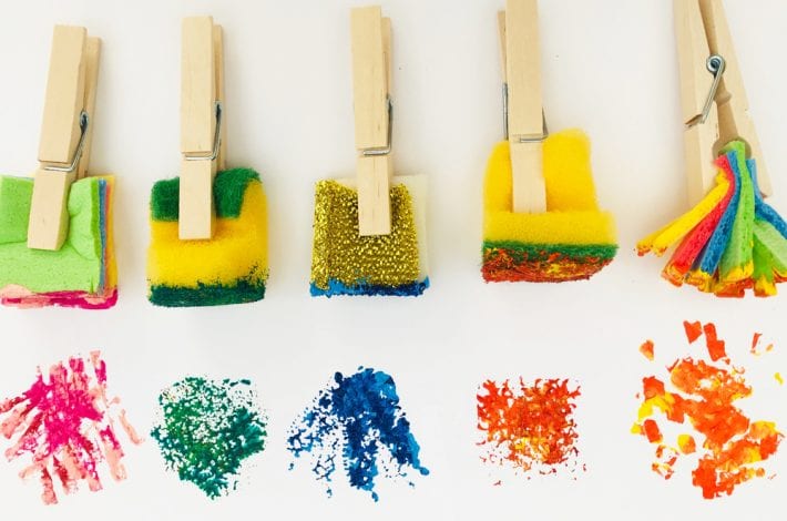 Sponge paint brush - make your own diy sponge paint brush and enjoy getting creative with kids