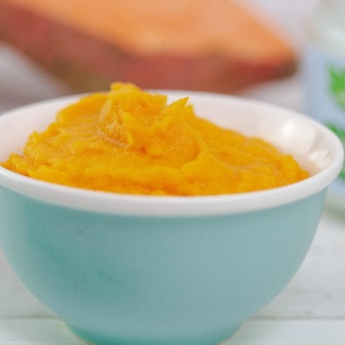 Sweet potato puree with coconut oil Weaning Recipes
