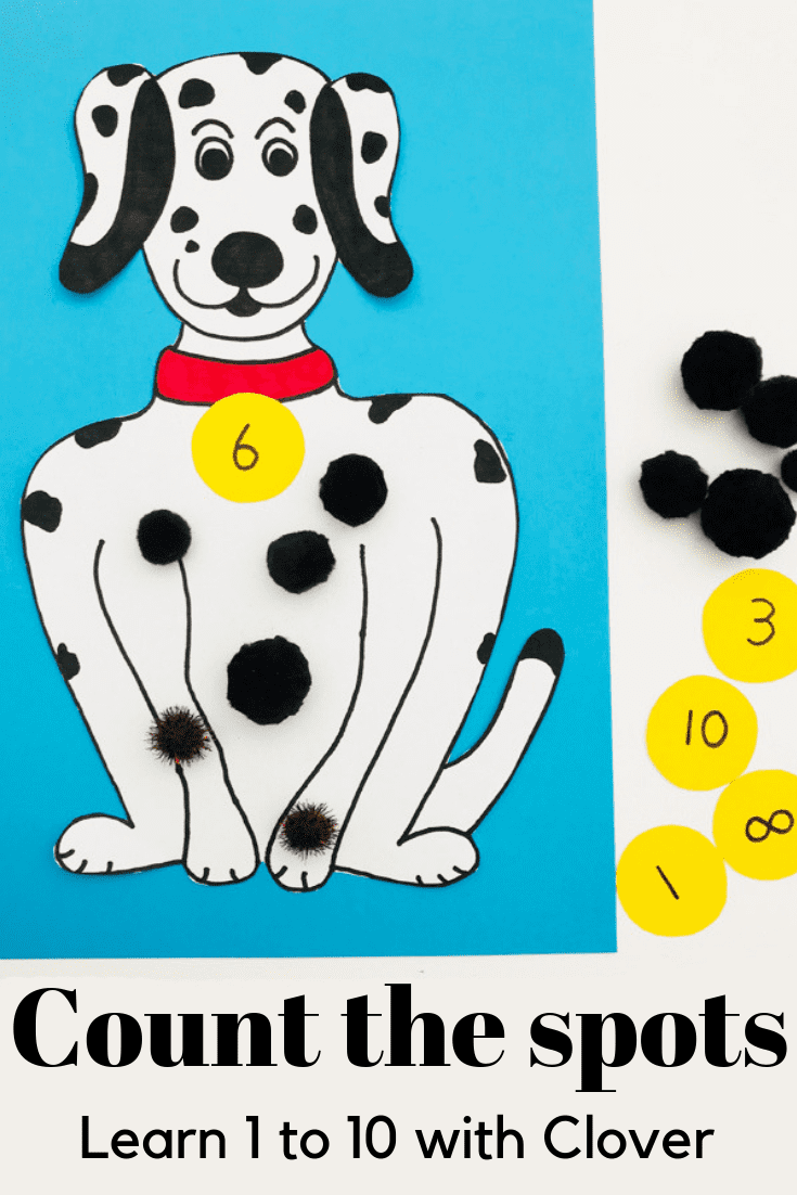 Learn to count - spotty dog counting game for kids - learn to count to 10 
