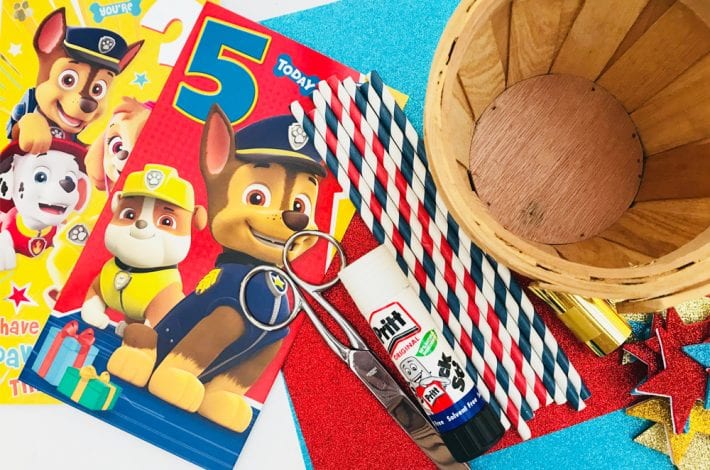 Paw patrol party decorations - make great paw patrol table centrepieces with this fun and easy craft