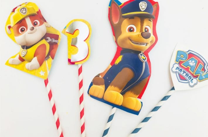 Paw patrol party decorations - make great paw patrol table centrepieces with this fun and easy craft