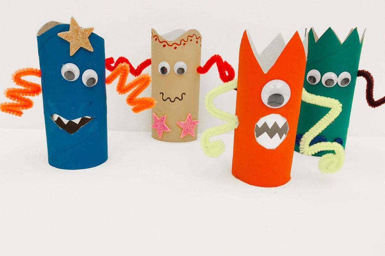 Toilet roll monster craft - How to make toilet roll monsters - a fun craft for kids