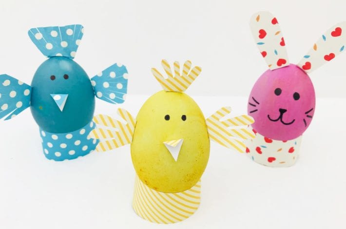 Easter egg bunnies and chicks craft - decorate your Easter eggs this year to look like little Easter animals