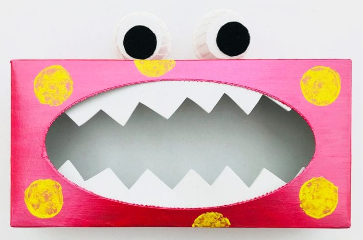 Tissue box monster - have fun making this quick and easy kids craft and turn ordinary tissue boxes into scary monsters!