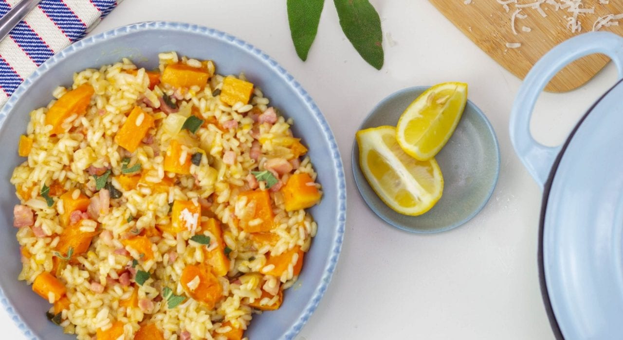 pancetta risotto - make this butternut squash and pancetta risotto for a creamy and delicious family dinner