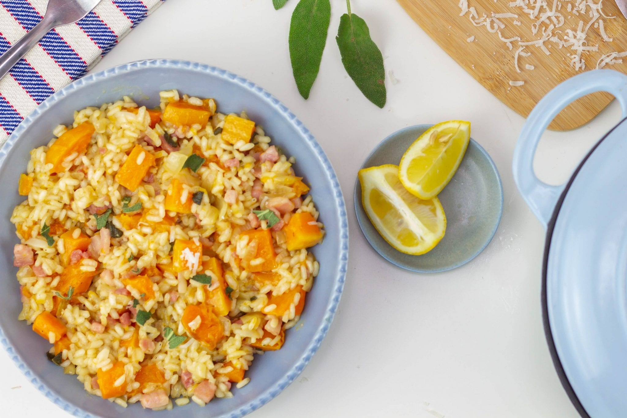 Squash, sage and pancetta risotto