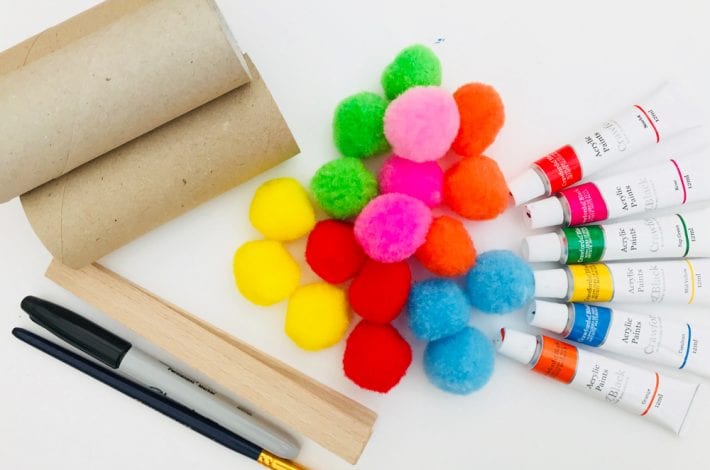 Fun with colors. Learn colours with our pom pom colour matching game - teaching toddlers colors with this first colors game