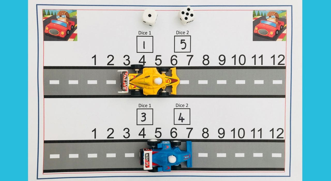 Racing Track Addition Game First Number Bonds Learning Fun Mas Pas