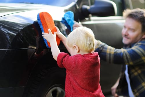 toddler activities with dad car wash