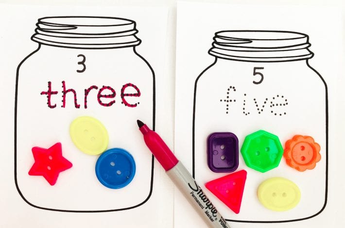 Learning how to count - Sweetie jar counting game