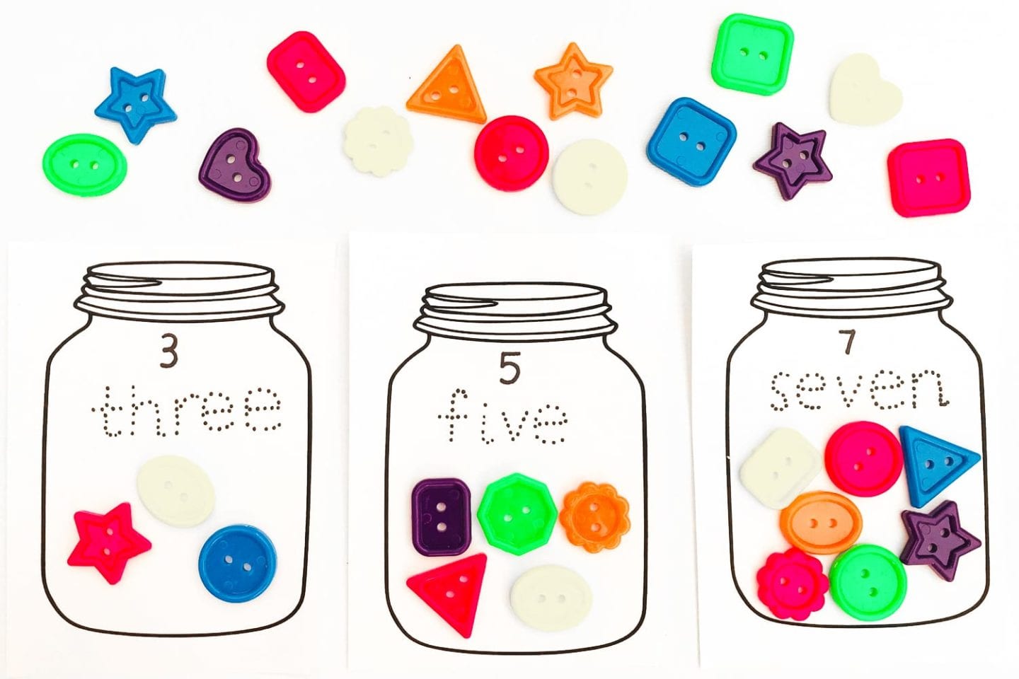 Sweetie jar counting game with FREE printables image