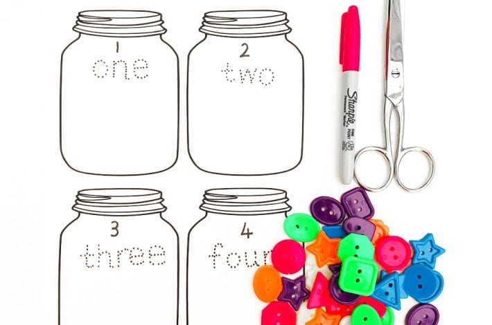 Learning how to count - Sweetie jar counting game