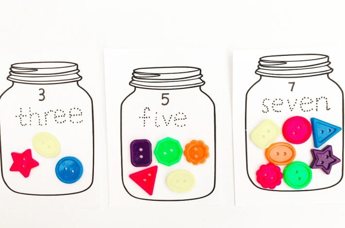 Learning how to count - Sweetie jar counting game