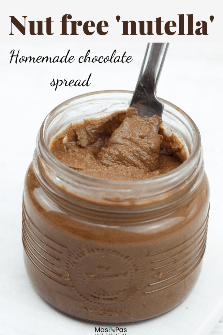 Nut free nutella alternative - try this homemade chocolate spread made with sunflower seeds over nuts