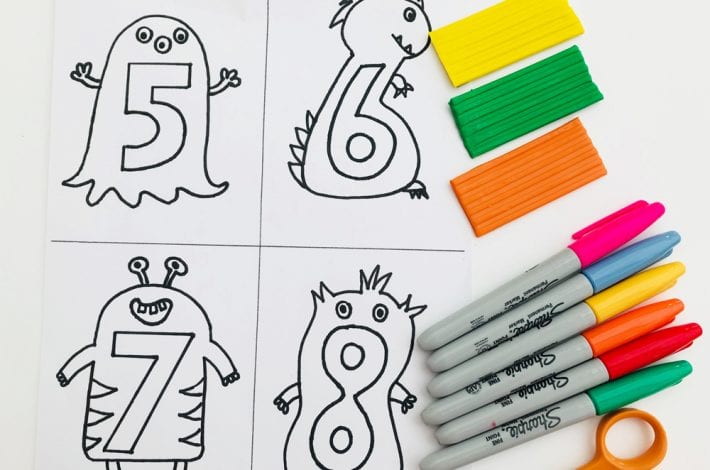 Teach first counting with this awesome monster moulding numbers game for toddlers