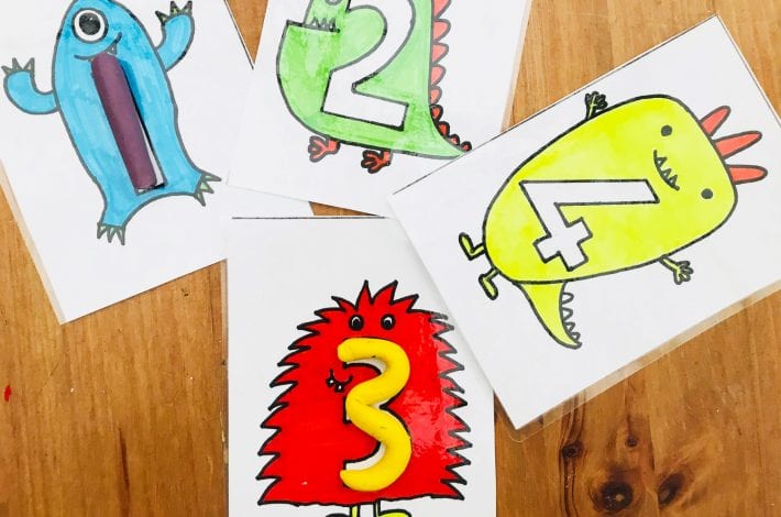 Teach first counting with this awesome monster moulding numbers game for toddlers