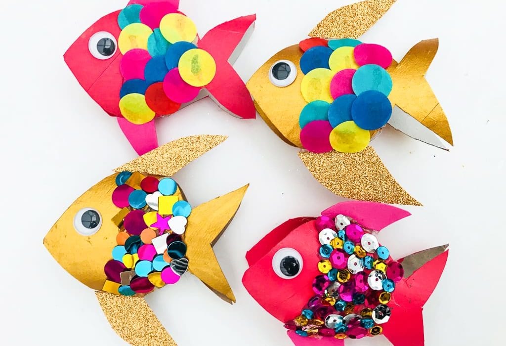 Rainbow Toilet Roll Fish Arts & Crafts Mas & Pas