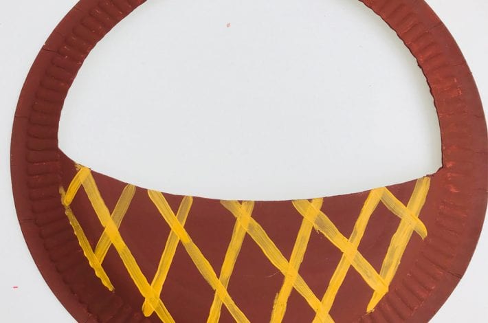 Paper plate Easter egg basket craft for kids