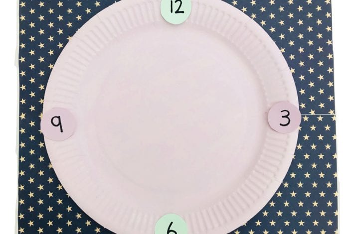 Teaching time to kids - Play this paper plate clock game for learning to tell the time