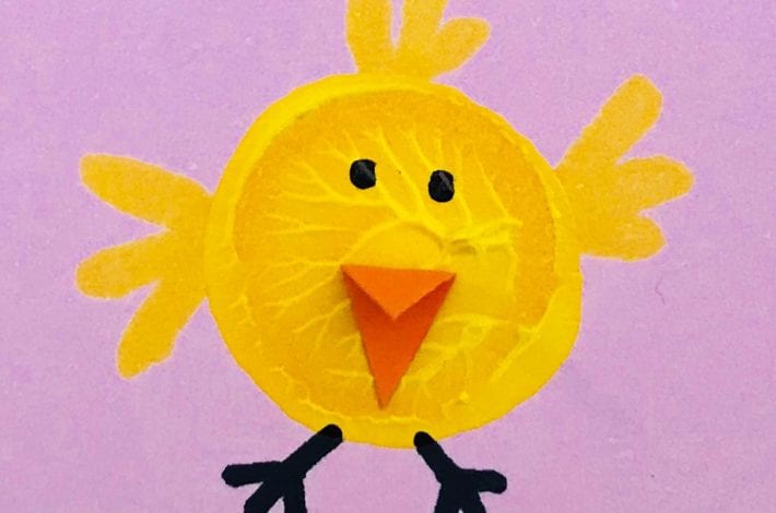 Cork print craft - Easter chick paintings - a perfect Easter craft for kids