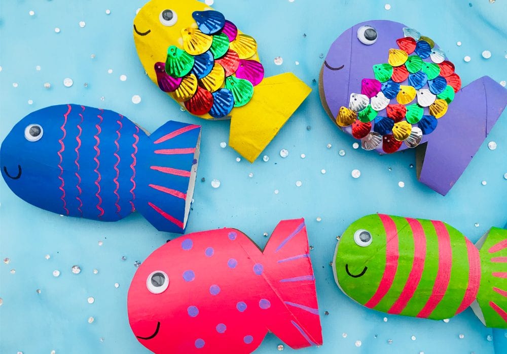 Rainbow toilet roll fish | Arts & Crafts | Mas & Pas