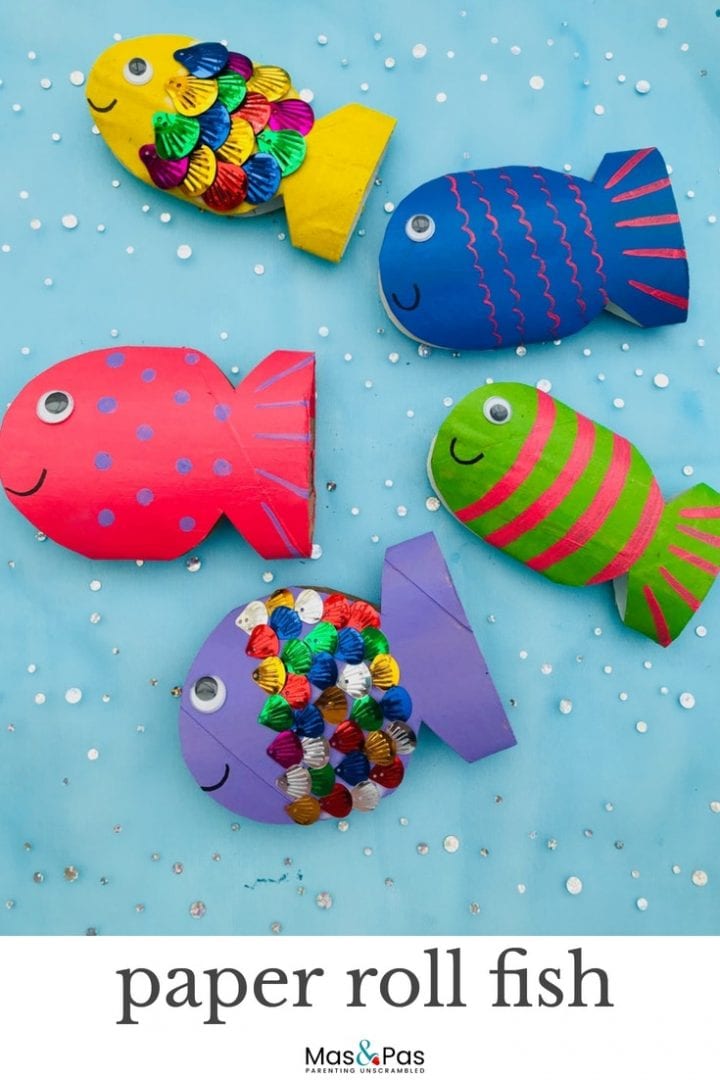 Rainbow toilet roll fish | Arts & Crafts | Mas & Pas