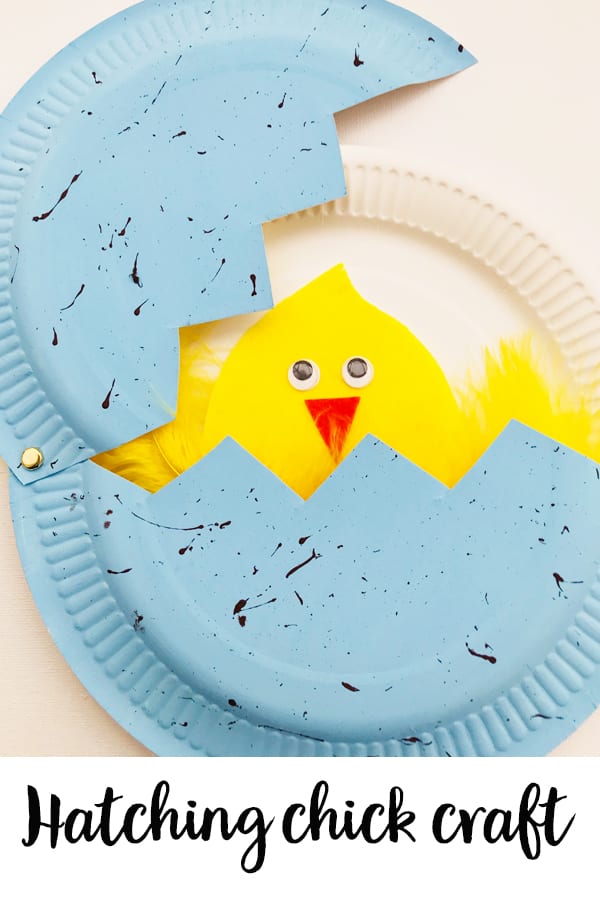 Paper plate hatching chicks Easter craft for kids