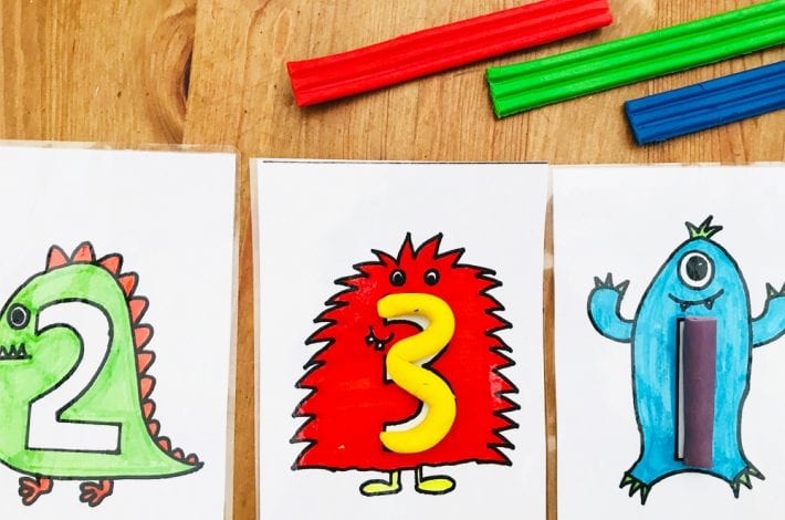 Teach first counting with this awesome monster moulding numbers game for toddlers