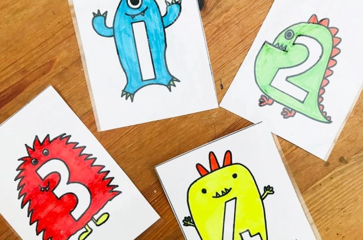 Teach first counting with this awesome monster moulding numbers game for toddlers