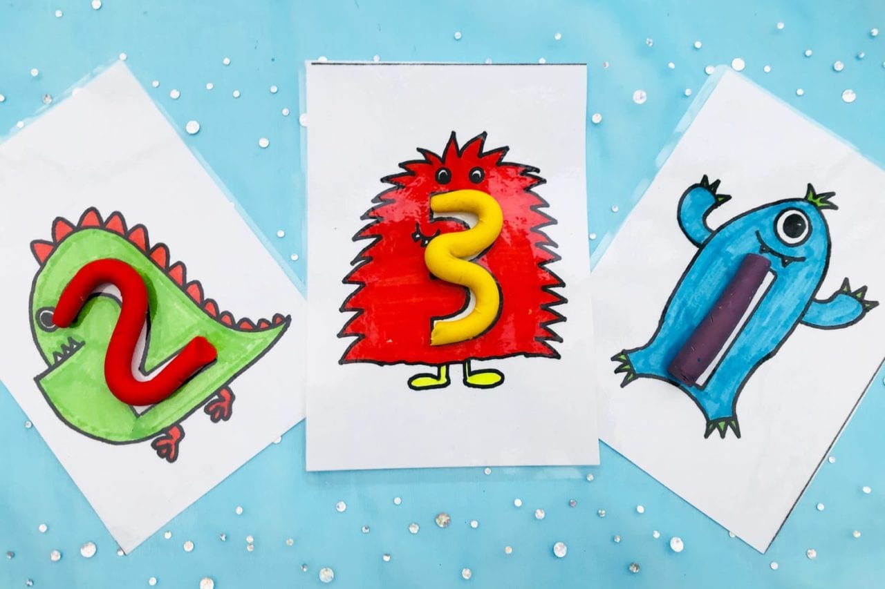 Teach first counting with this awesome monster moulding numbers game for toddlers