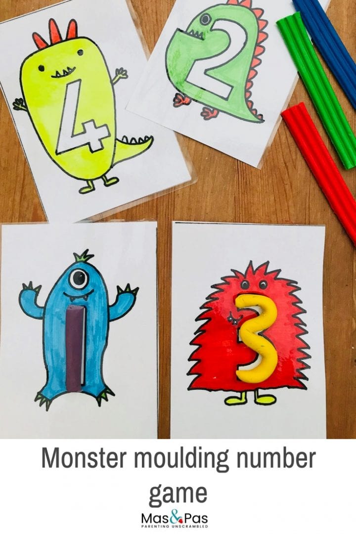 Teach first counting with this awesome monster moulding numbers game for toddlers 