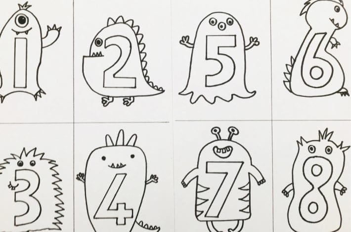 Teach first counting with this awesome monster moulding numbers game for toddlers