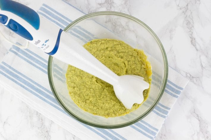 spinach, pumpkin leek and chicken baby puree - baby's first foods and a tasty puree for weaning baby