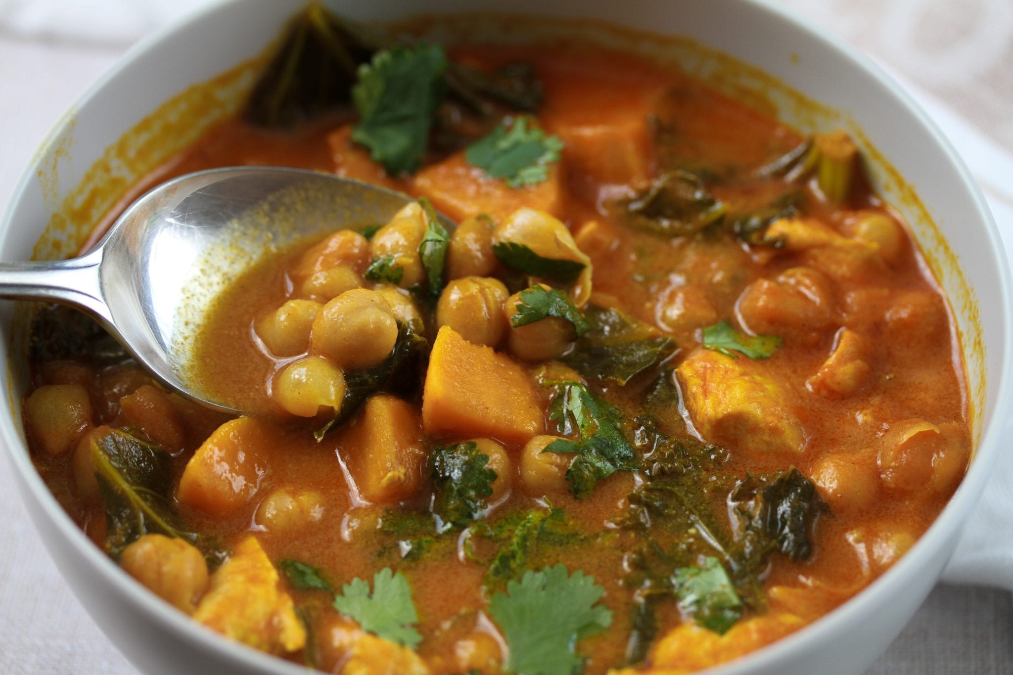 Creamy African stew with chicken and sweet potato