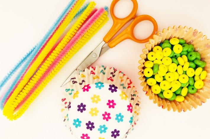 Cupcake liner butterflies that take just 5 minutes to make. A fun spring craft that kids can enjoy.