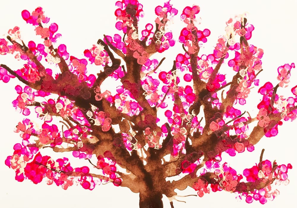 Spring Blossom Cotton Bud Tree Paintings | Arts & Crafts |