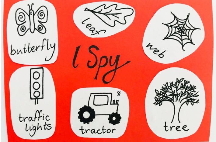 Nature scavenger hunt with FREE printables - play our I Spy game on your next nature walk with the kids