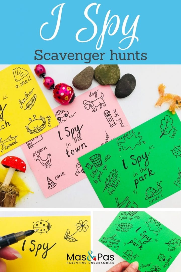 Nature scavenger hunt with FREE printables - play our I Spy game on your next nature walk with the kids