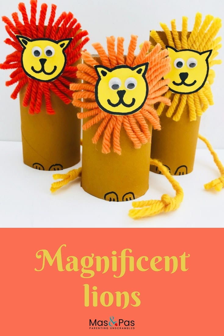 Proud paper roll lions - craft for kids