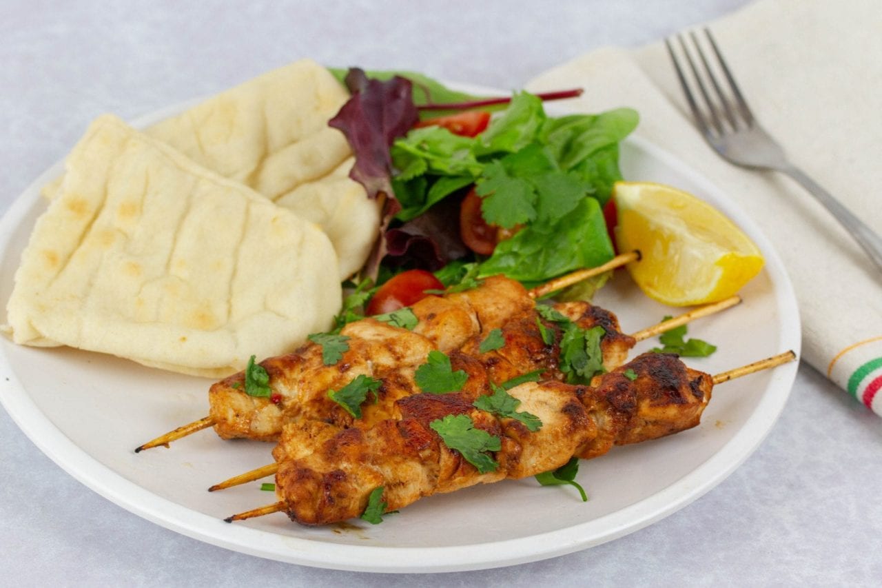 BBQ chicken kebabs in an orange bbq marinade - great for grilling chicken skewers as well as chicken fillets
