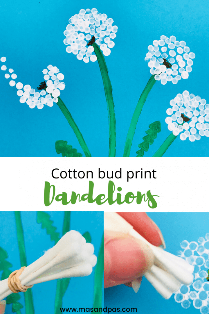 Cotton bud dandelion craft - a fun kids crafts with cotton swab prints