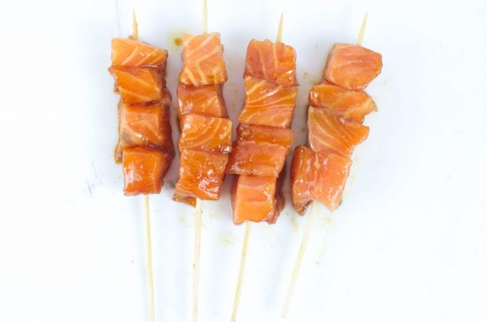Glazed teriyaki salmon sticks - a great salmon recipe for family dinners and kids meals