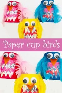 Eccentric paper cup birds | Arts & Crafts | Mas & Pas