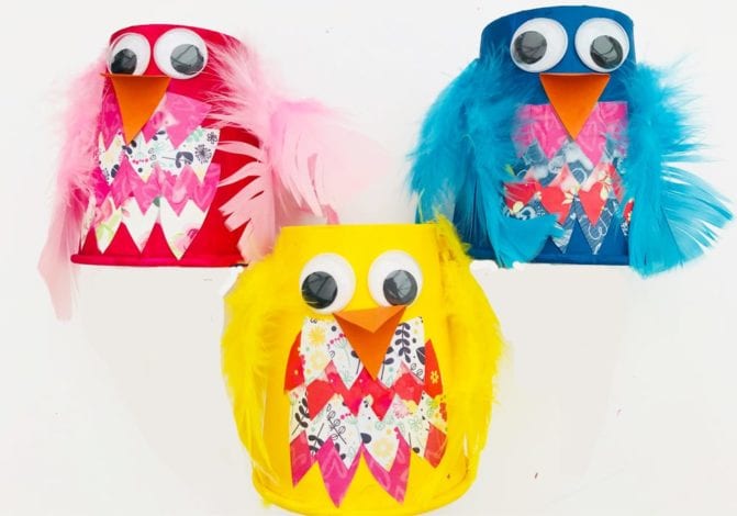 Eccentric paper cup birds | Arts & Crafts