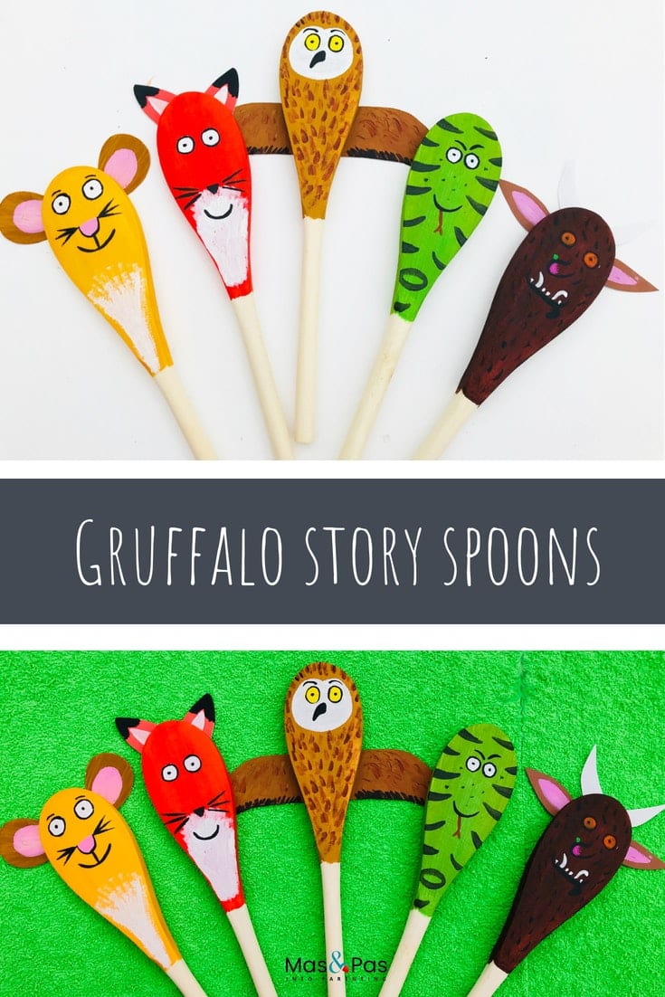 Gruffalo story spoons - a wonderful spoon craft for the kids with all the characters from the Gruffalo