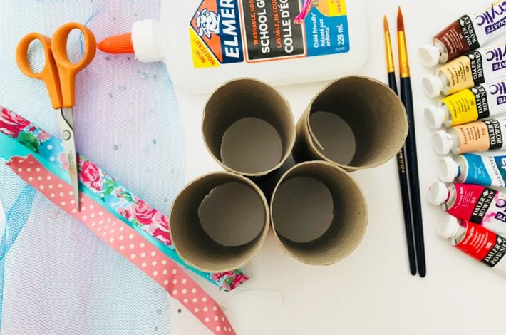 Make your own pretty paper roll princess with tulle netting skirt and try this fun toilet roll craft for kids