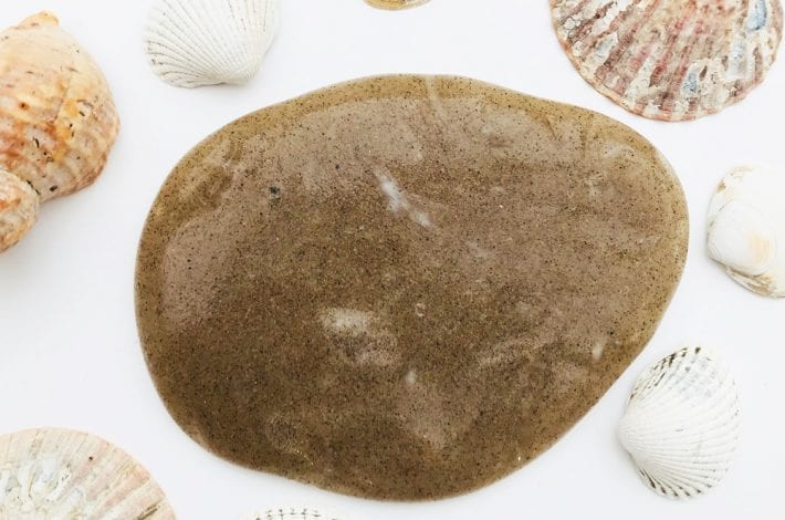 Summer sand slime - make this sand slime recipe using just 4 ingredients. A great summer craft for kids