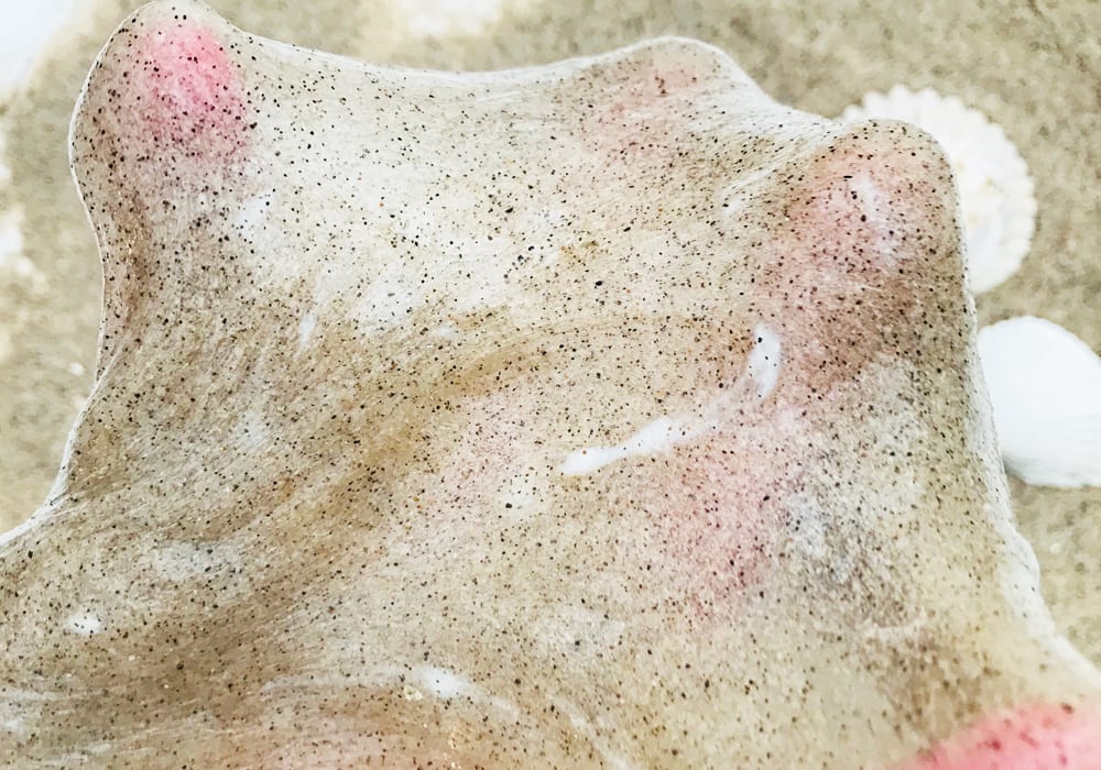 Summer sand slime - make this sand slime recipe using just 4 ingredients. A great summer craft for kids